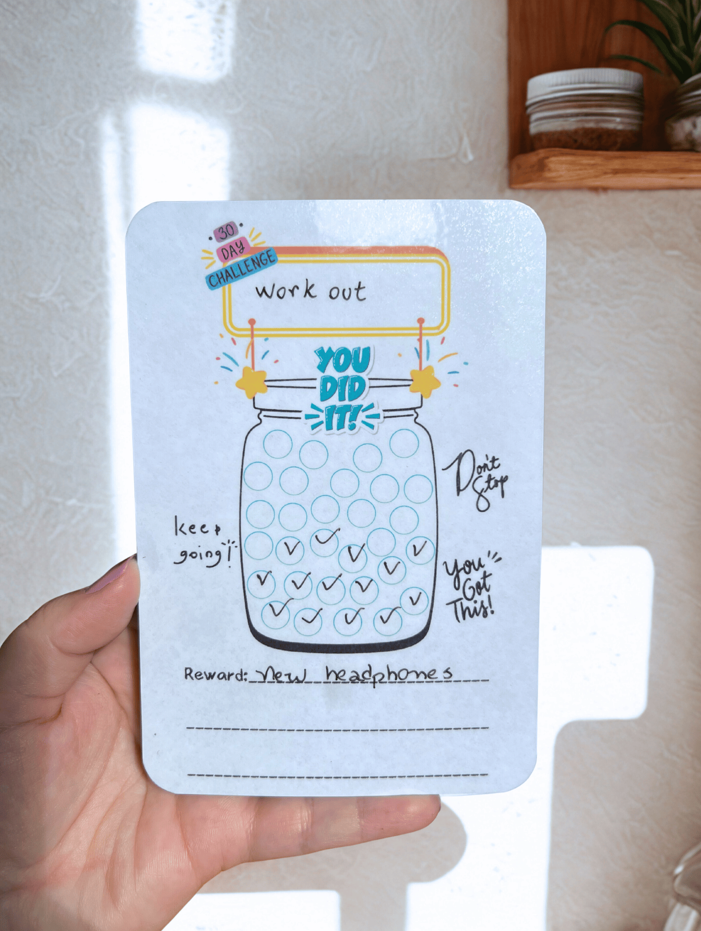 30 Day Challenge Tracker Jar