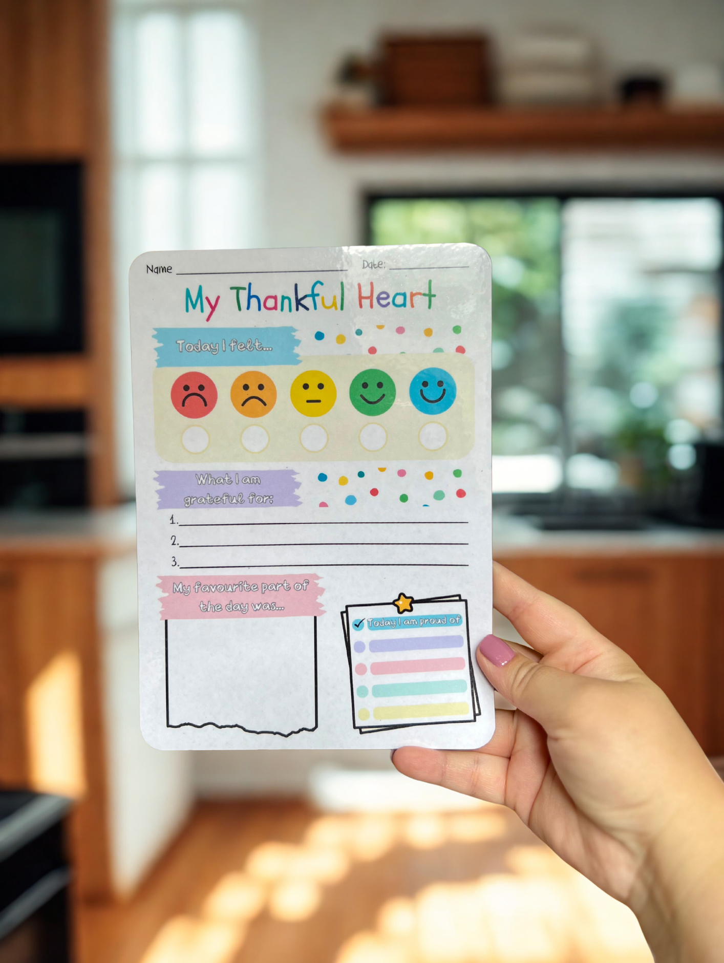 My Thankful Heart | Reusable Kids Gratitude Journal Magnet | Dry Erase Daily Feelings & Gratitude Chart